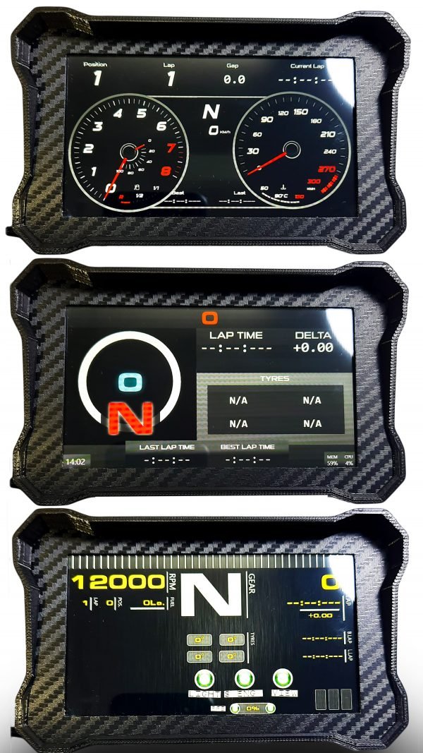 Dashboard Simracing 5 Touchscreen USB PC Carbonio DASH Board Assetto Corsa Competizione iRacing Simulatore Dash Panel Schermo 5 Inches