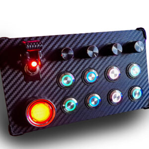 ButtonBox Pulsanti Luminosi in Metallo PC RGB Multicolore Button Box Sim Racing USB Plug & Play Start e Leva Luminosa
